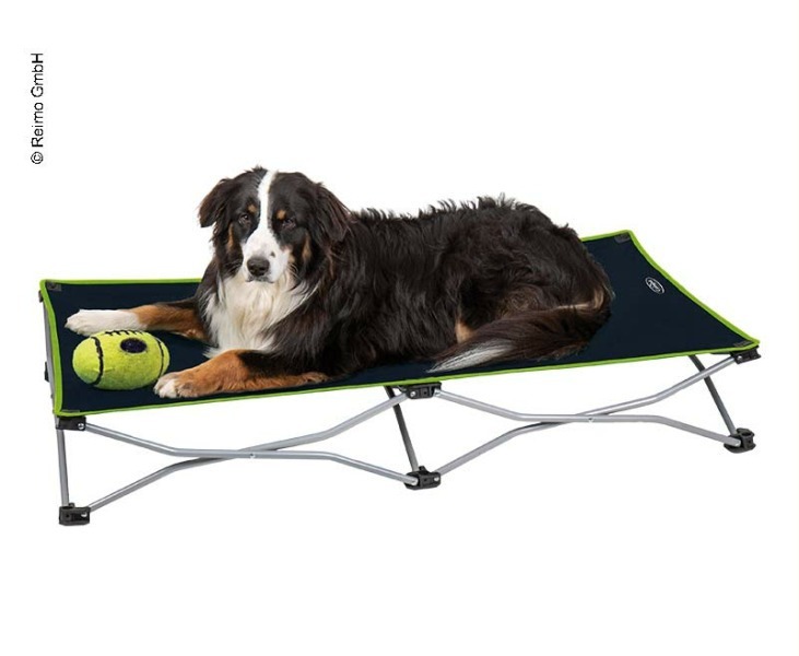 Hundebett / Hundeliege, faltbar 122x62 cm schwarz-lime