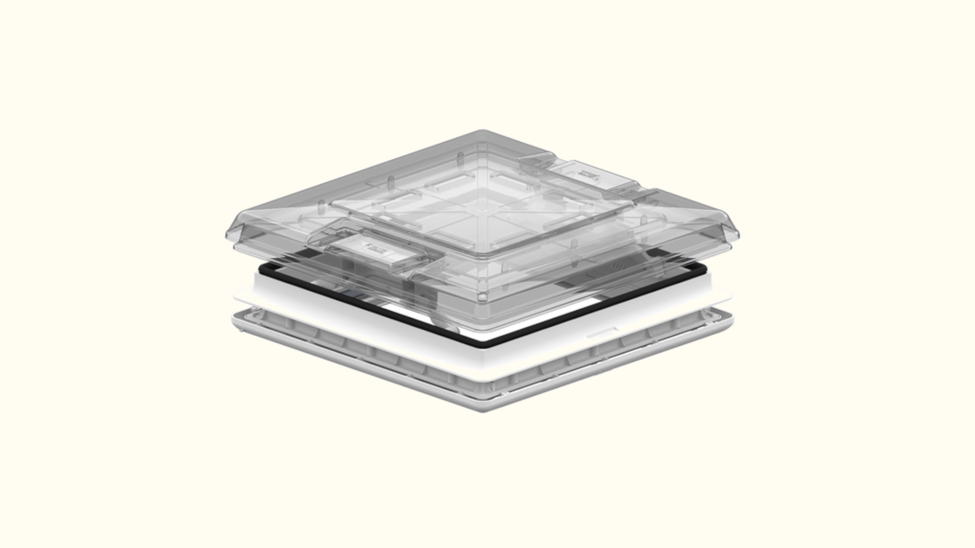 Dachhaube 50x50 Vent crystal mit Rollo