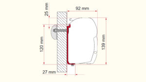 Markisen- Wandadapter F45 AS110 190-230cm