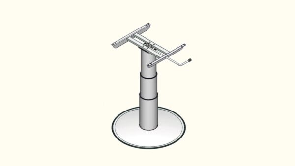 Einsäulen-Hubtisch, 320 mm-695 mm, graue Teleskophülsen