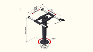 Einsäulenhubtisch 335-715mm, 360° drehbar