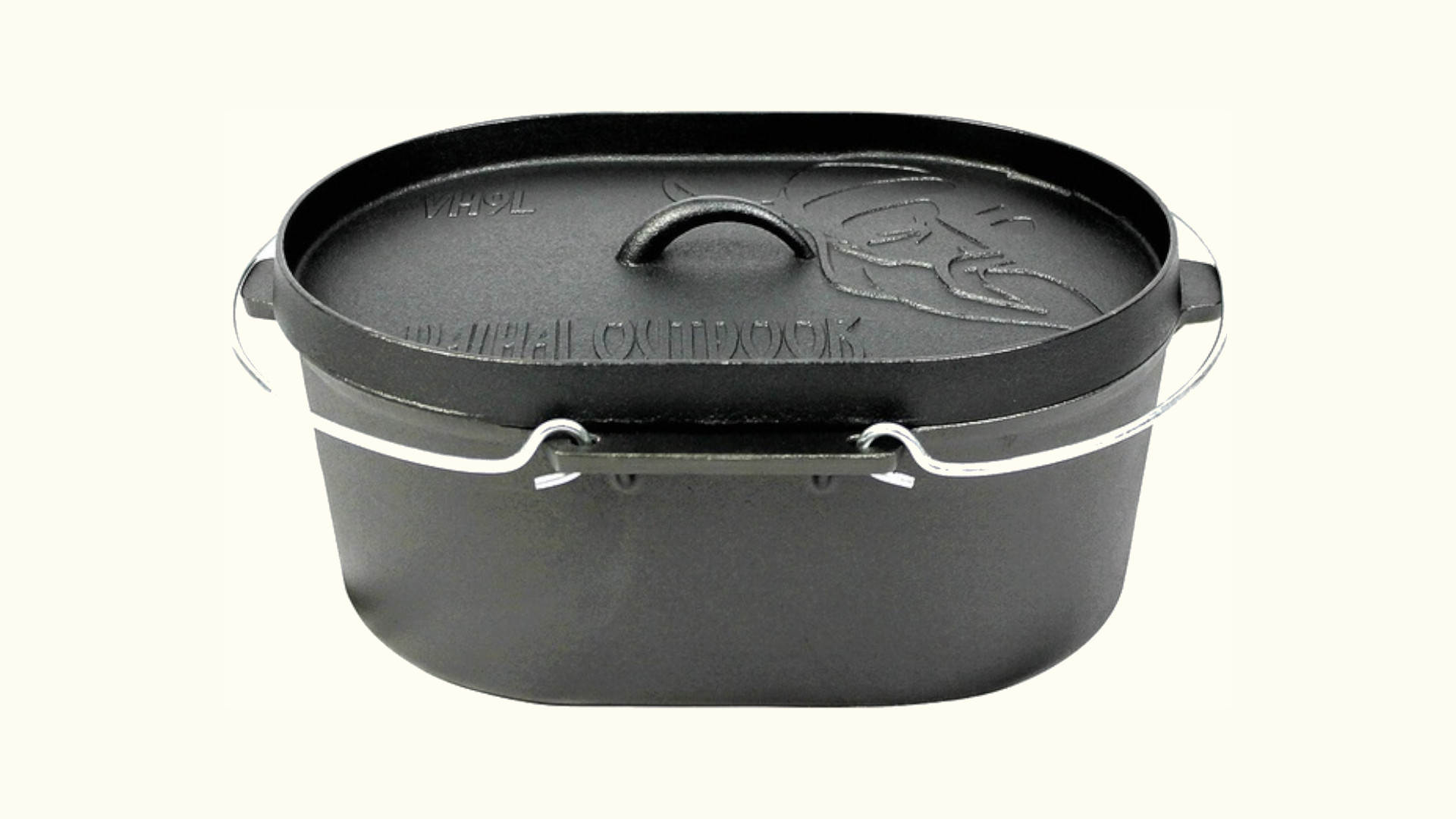 Feuertopf Dutch Oven VALHAL OUTDOOR Gusseisen oval, 9 Liter